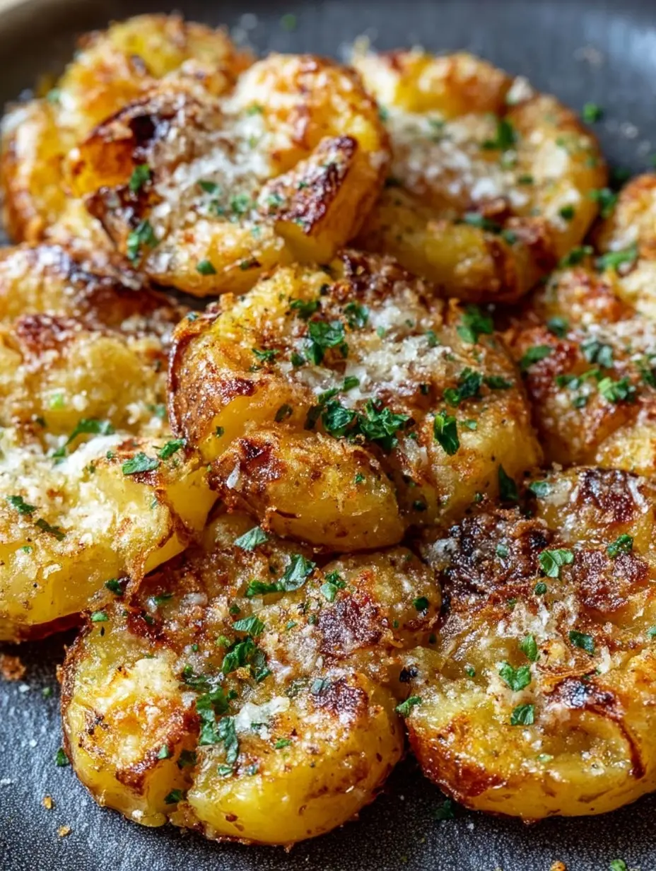 Unlock Crispy Perfection: Garlic Butter Parmesan Smashed Potatoes